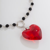 Thumbnail for Chic Crystal Heart Pendant Ball Chain Necklace