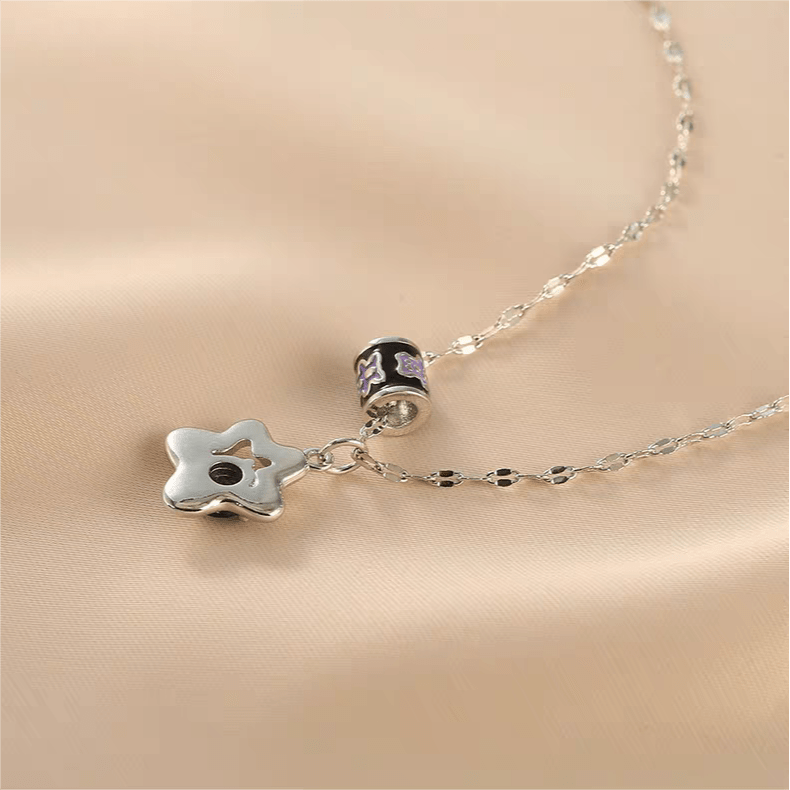 Chic Crystal Inlaid Star Charm Necklace - ArtGalleryZen