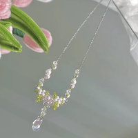 Thumbnail for Chic Crystal Pendant Floral Seed Beaded Chain Choker Necklace - ArtGalleryZen