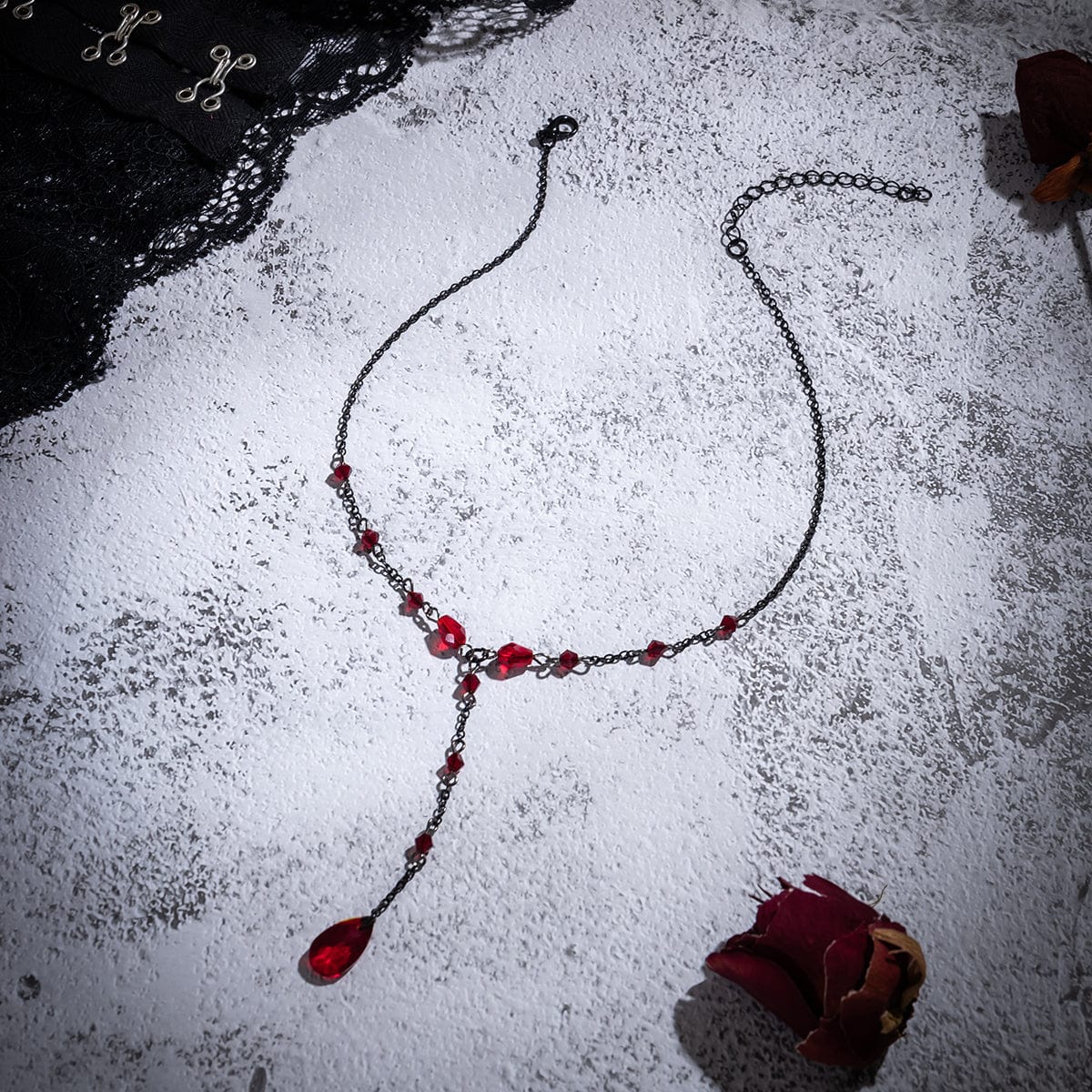 Chic Crystal Pendant Y Necklace - ArtGalleryZen