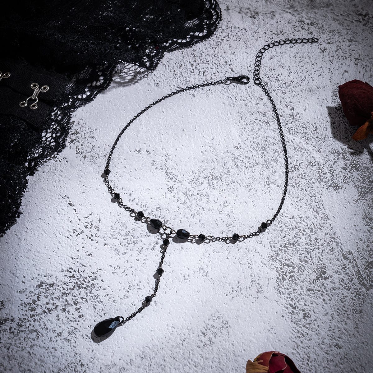 Chic Crystal Pendant Y Necklace - ArtGalleryZen