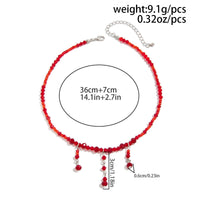 Thumbnail for Chic Crystal Tassel Blood Drop Choker Necklace - ArtGalleryZen