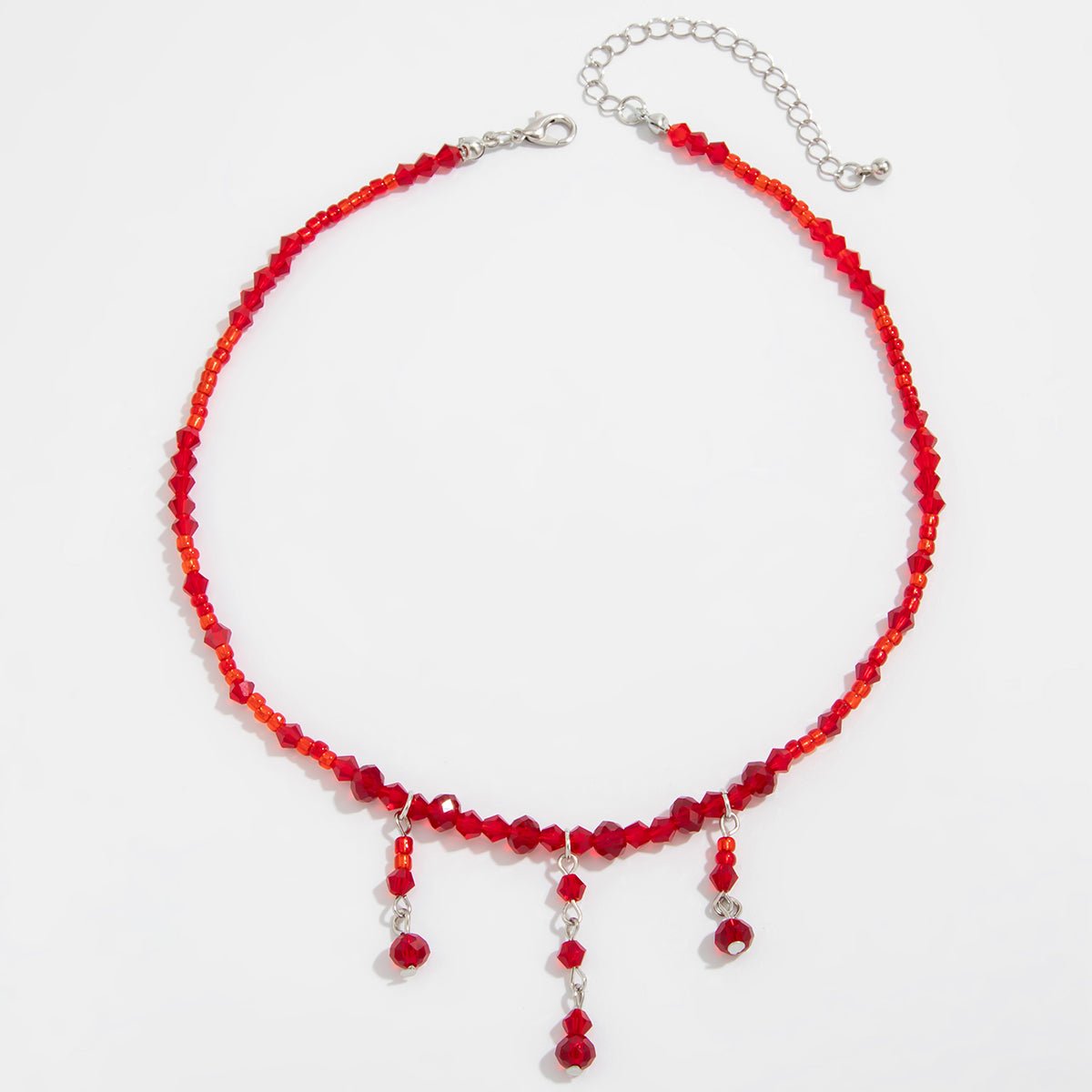 Chic Crystal Tassel Blood Drop Choker Necklace - ArtGalleryZen