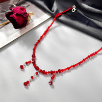 Thumbnail for Chic Crystal Tassel Blood Drop Choker Necklace - ArtGalleryZen