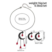 Thumbnail for Chic Crystal Tassel Moon Charm Necklace Earrings Set - ArtGalleryZen