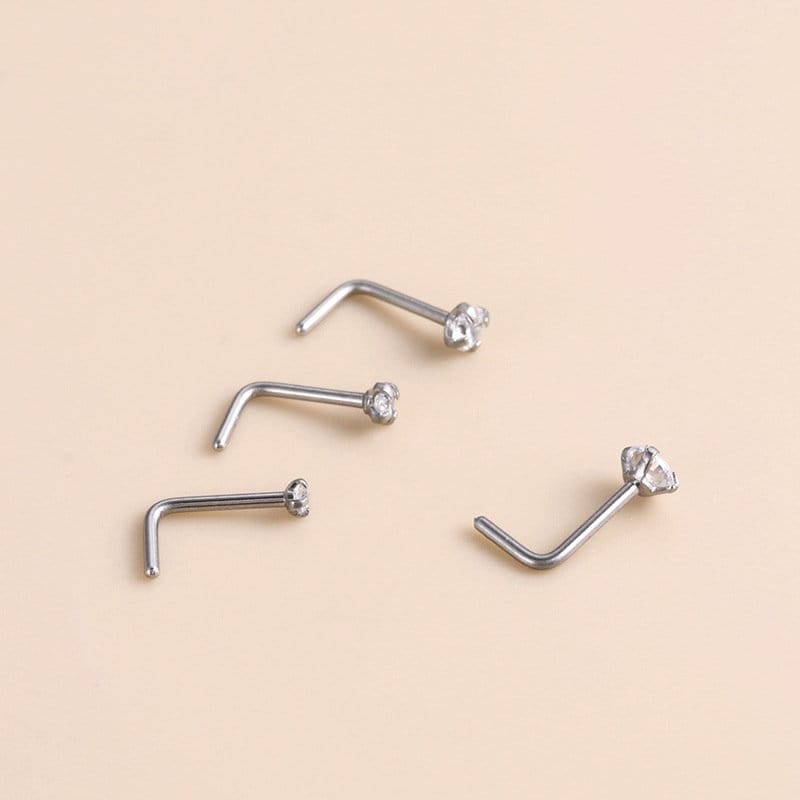 Chic Cubic Zirconia Titanium Nose Piercing Nose Stud - ArtGalleryZen