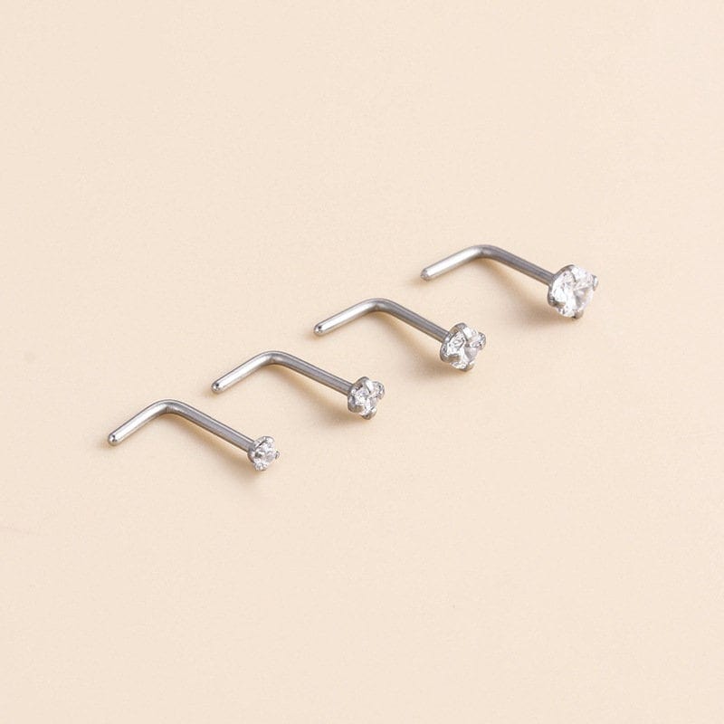 Chic Cubic Zirconia Titanium Nose Piercing Nose Stud - ArtGalleryZen