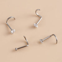 Thumbnail for Chic Cubic Zirconia Titanium Nose Piercing Nose Stud - ArtGalleryZen
