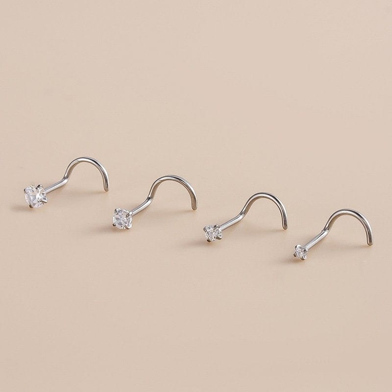 Chic Cubic Zirconia Titanium Nose Piercing Nose Stud - ArtGalleryZen