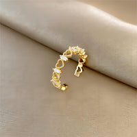 Thumbnail for Chic CZ Inlaid Adjustable Hollowed-out Heart Ring - ArtGalleryZen