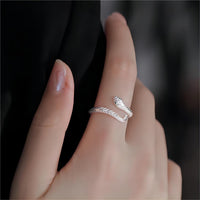 Thumbnail for Chic CZ Inlaid Adjustable Snake Ring - ArtGalleryZen