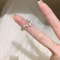 Thumbnail for Chic CZ Inlaid Angel Wing Star Open Ring - ArtGalleryZen