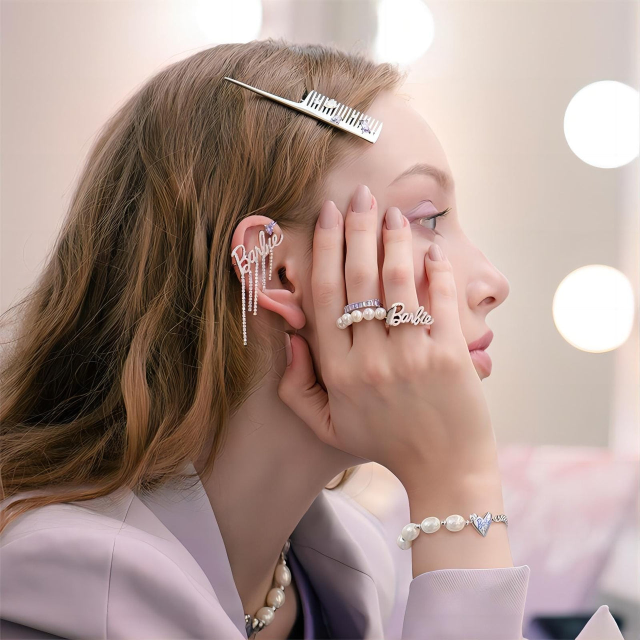 Chic CZ Inlaid Barbie Ring - ArtGalleryZen