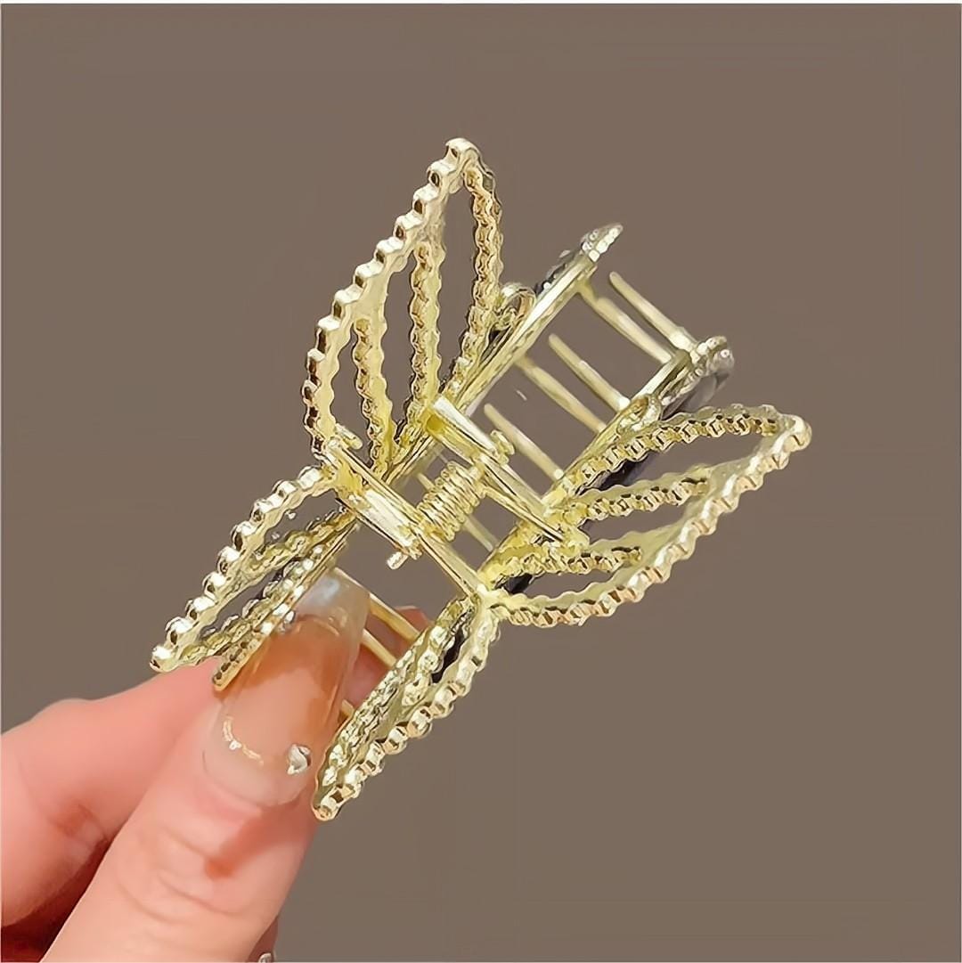 Chic CZ Inlaid Butterfly Chignon Claw Clip Hair Clip - ArtGalleryZen