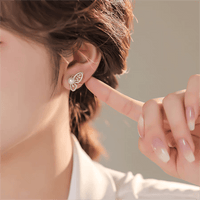 Thumbnail for Chic CZ Inlaid Butterfly Pearl Earrings - ArtGalleryZen