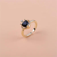 Thumbnail for Chic CZ Inlaid Crown Heart Open Ring - ArtGalleryZen