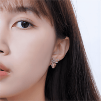 Thumbnail for Chic CZ Inlaid Crystal Bowknot Heart Dangle Earrings - ArtGalleryZen