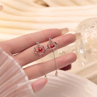 Thumbnail for Chic CZ Inlaid Crystal Heart Dangle Earrings - ArtGalleryZen