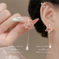 Thumbnail for Chic CZ Inlaid Crystal Heart Dangle Earrings - ArtGalleryZen