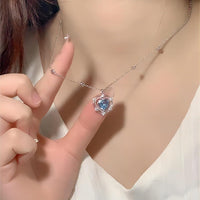 Thumbnail for Chic CZ Inlaid Crystal Heart Necklace - ArtGalleryZen