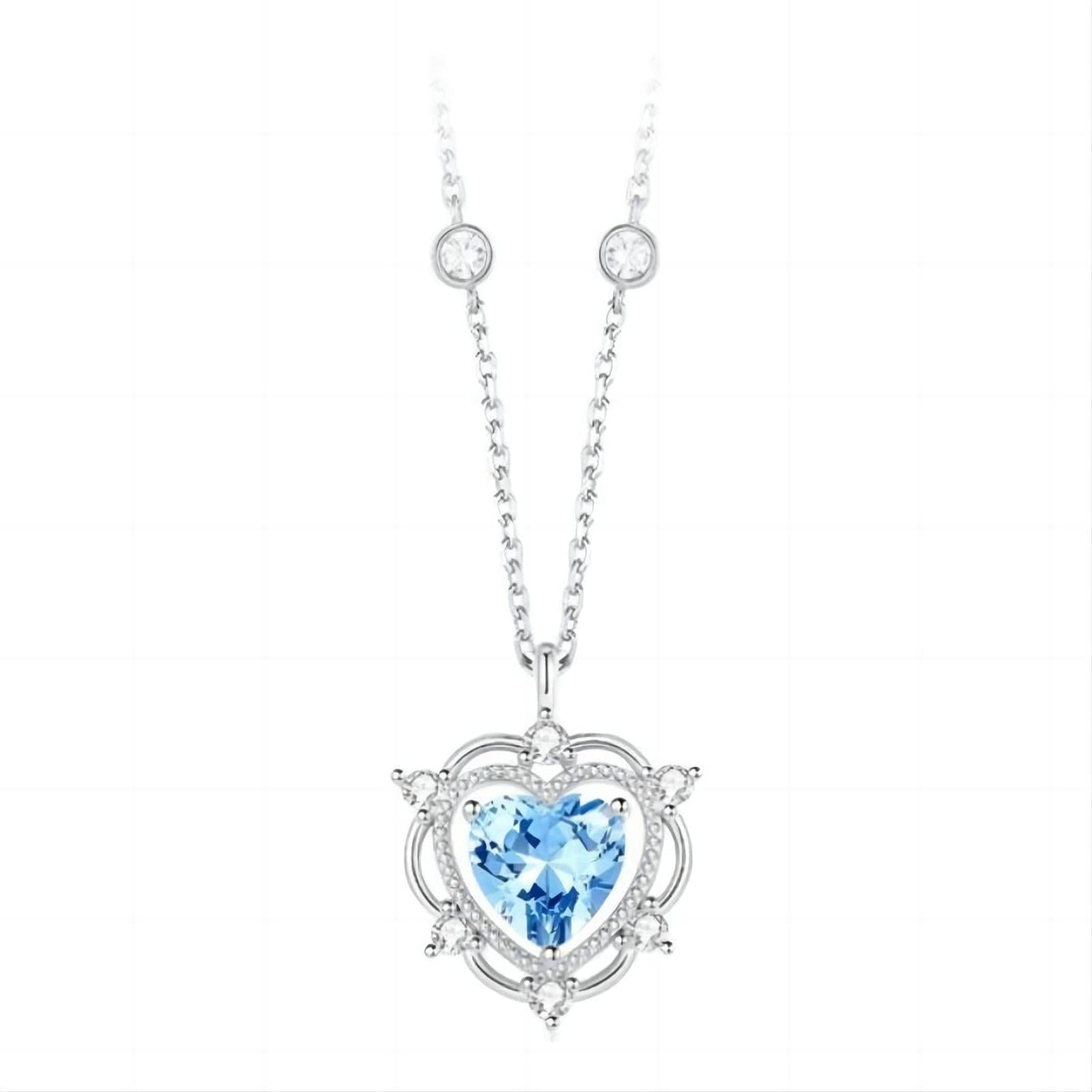 Chic CZ Inlaid Crystal Heart Necklace - ArtGalleryZen