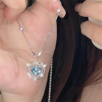 Thumbnail for Chic CZ Inlaid Crystal Heart Necklace - ArtGalleryZen