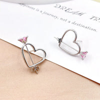 Thumbnail for Chic CZ Inlaid Cupid Arrow Heart Earrings - ArtGalleryZen