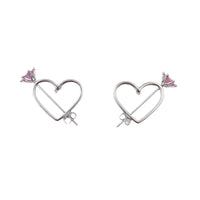 Thumbnail for Chic CZ Inlaid Cupid Arrow Heart Earrings - ArtGalleryZen
