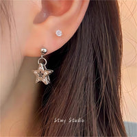 Thumbnail for Chic CZ Inlaid Dangle Star Earrings - ArtGalleryZen