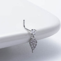 Thumbnail for Chic CZ Inlaid Dangling Crown Floral Stainless Steel Nose Piercing Nose Stud - ArtGalleryZen