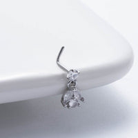 Thumbnail for Chic CZ Inlaid Dangling Crown Floral Stainless Steel Nose Piercing Nose Stud - ArtGalleryZen