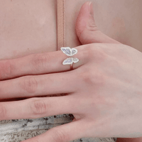 Thumbnail for Chic CZ Inlaid Enamel Butterfly Fritillaria Open Ring