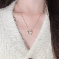 Thumbnail for Chic CZ Inlaid Enamel Butterfly Heart Ring Necklace - ArtGalleryZen