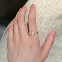 Thumbnail for Chic CZ Inlaid Enamel Butterfly Open Ring - ArtGalleryZen