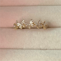 Thumbnail for Chic CZ Inlaid Enamel Butterfly Open Ring - ArtGalleryZen