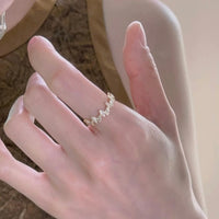 Thumbnail for Chic CZ Inlaid Enamel Butterfly Open Ring - ArtGalleryZen