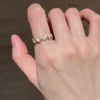 Thumbnail for Chic CZ Inlaid Enamel Butterfly Open Ring