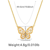 Thumbnail for Chic CZ Inlaid Hollowed-out Butterfly Necklace - ArtGalleryZen