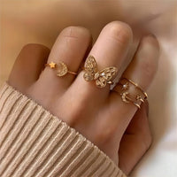 Thumbnail for Chic CZ Inlaid Hollowed-out Butterfly Ring - ArtGalleryZen