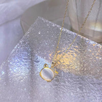 Thumbnail for Chic CZ Inlaid Labradorite Kitty Pendant Necklace - ArtGalleryZen