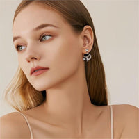 Thumbnail for Chic CZ Inlaid Moon Star Angel Dangle Earrings - ArtGalleryZen