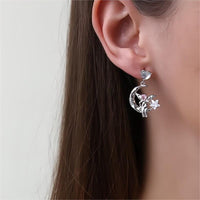 Thumbnail for Chic CZ Inlaid Moon Star Angel Dangle Earrings - ArtGalleryZen