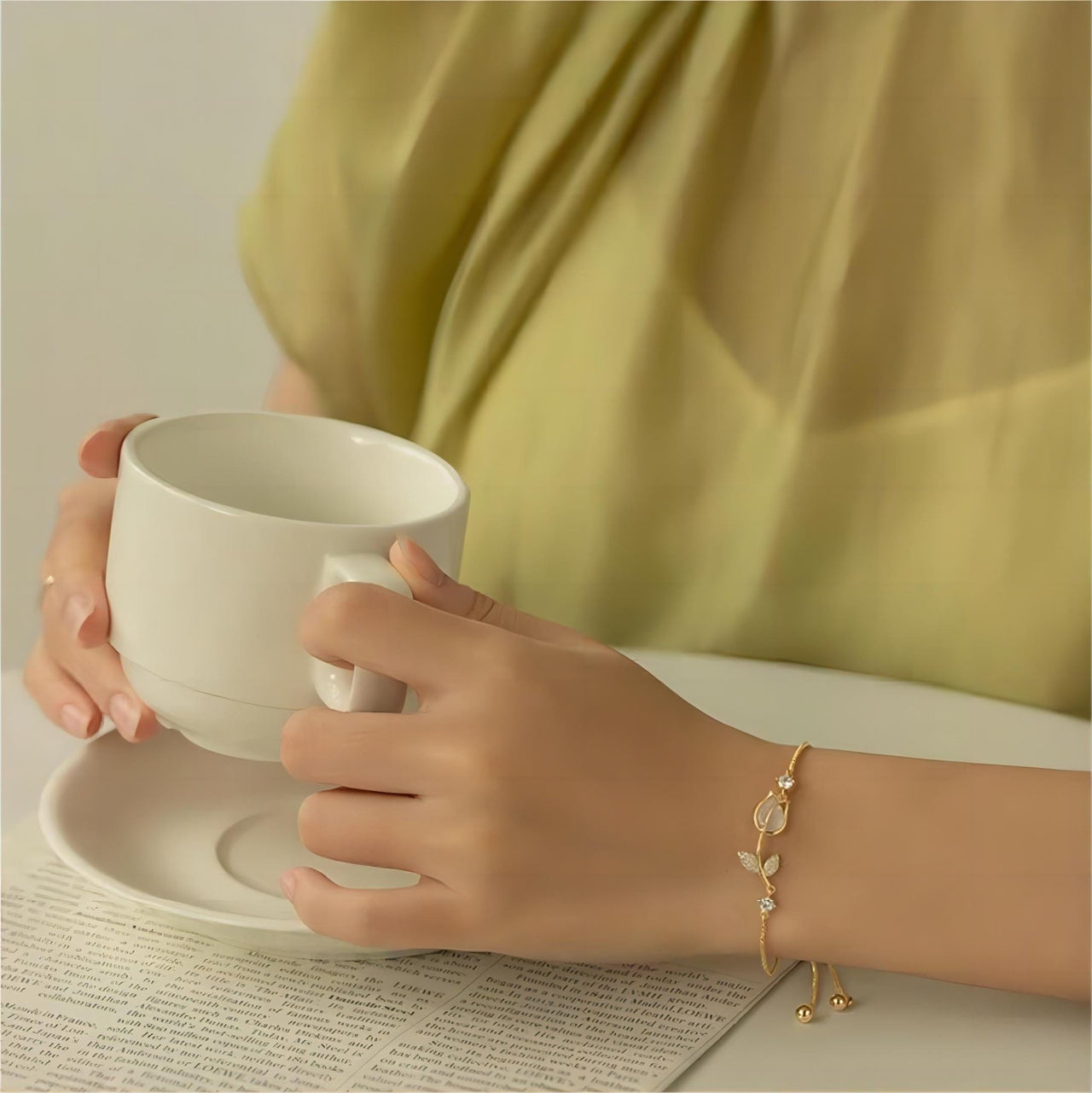 Chic CZ Inlaid Opal Tulip Bracelet - ArtGalleryZen