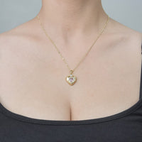 Thumbnail for Chic CZ Inlaid Pink Crystal Heart Chain Necklace - ArtGalleryZen