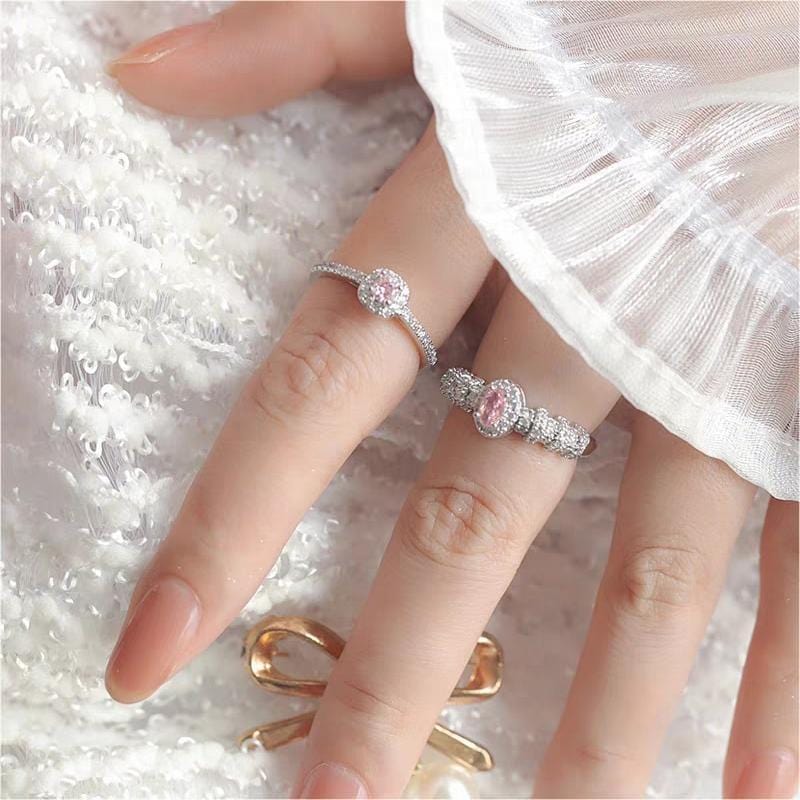 Chic CZ Inlaid Stackable Pink Crystal Ring - ArtGalleryZen