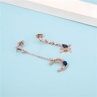 Thumbnail for Chic CZ Inlaid Rhinestone Moon Phase Star Dangle Earrings - ArtGalleryZen
