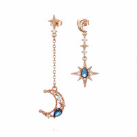 Thumbnail for Chic CZ Inlaid Rhinestone Moon Phase Star Dangle Earrings - ArtGalleryZen