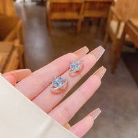 Thumbnail for Chic CZ Inlaid Rhinestone Saturn Heart Earrings - ArtGalleryZen