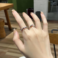 Thumbnail for Chic CZ Inlaid Rose Heart Open Ring - ArtGalleryZen