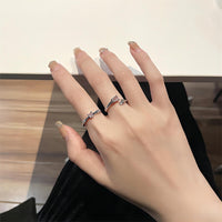 Thumbnail for Chic CZ Inlaid Rose Heart Open Ring - ArtGalleryZen